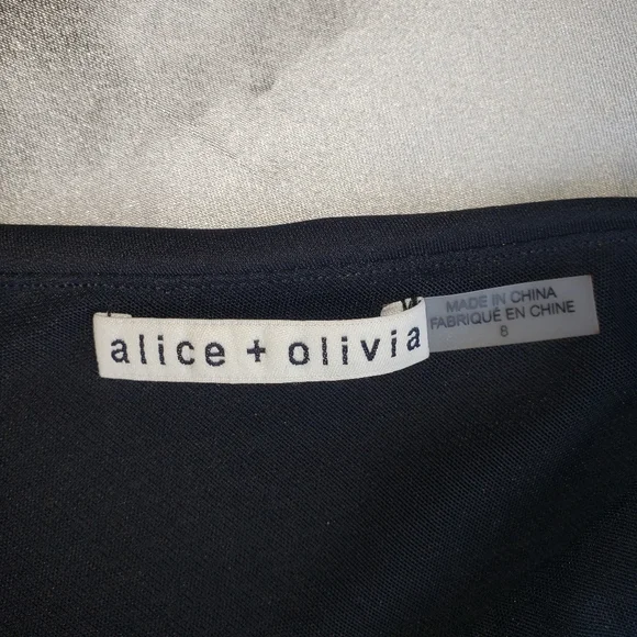 Alice + Olivia Women's Binnie Asymmetrical Ruched Bodycon Mini Dress Sz 8 - Picture 7 of 9